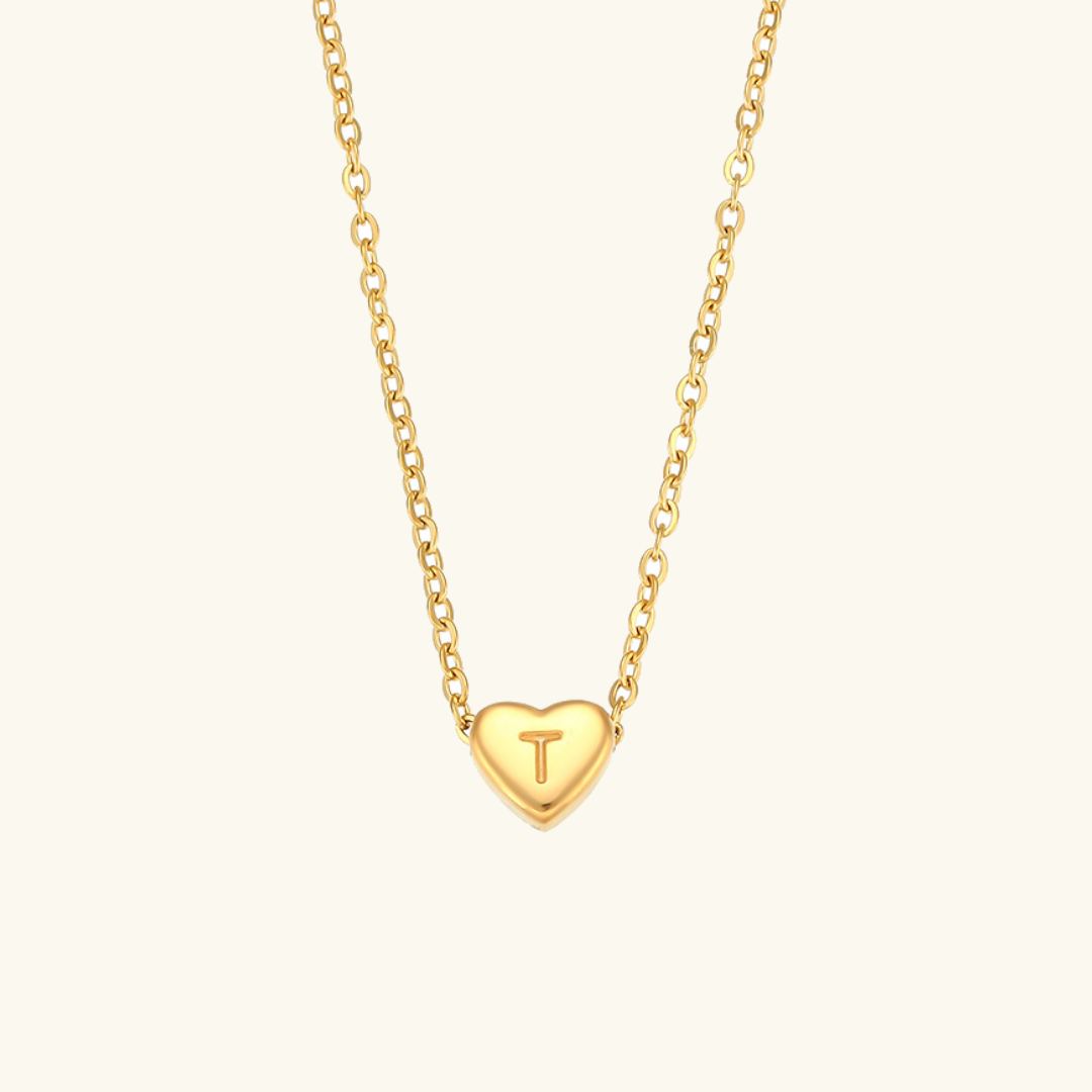 Heart - Gold Initials Necklace