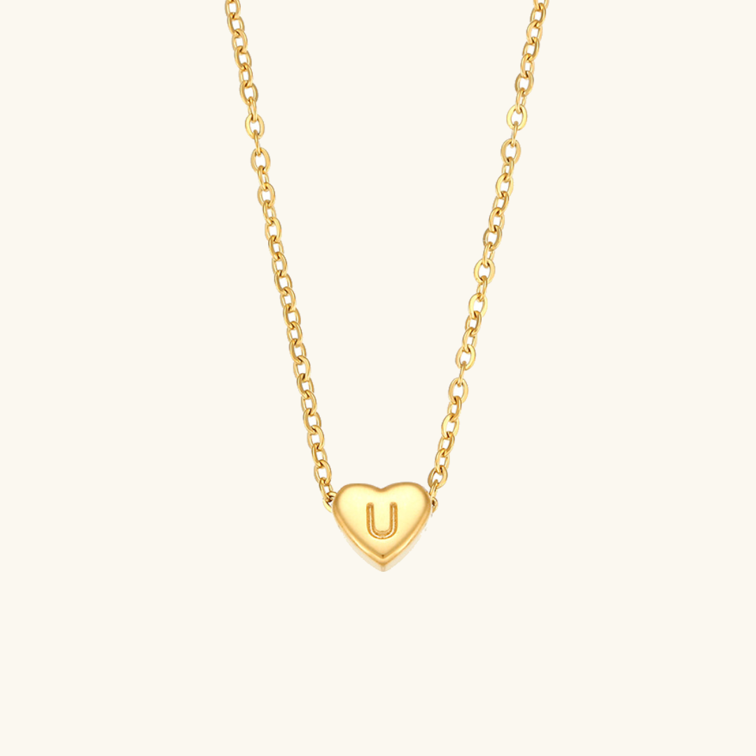 Heart - Gold Initials Necklace