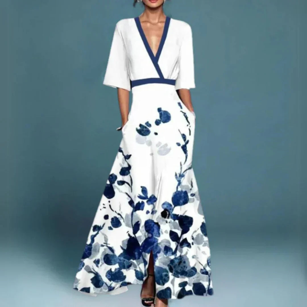 Jill- Stylish Women's Maxi Dress with Floral Design