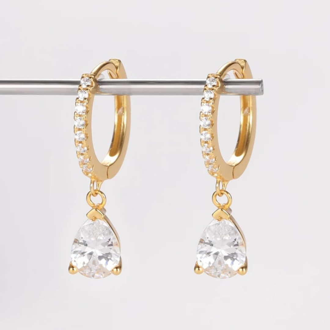 Brilliant drop earrings - Delicate huggies