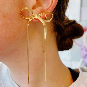 Long Earrings with Tassels - Ribbon Earrings