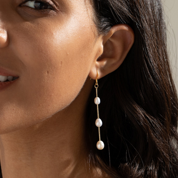 Various pearl drops - dangling earrings