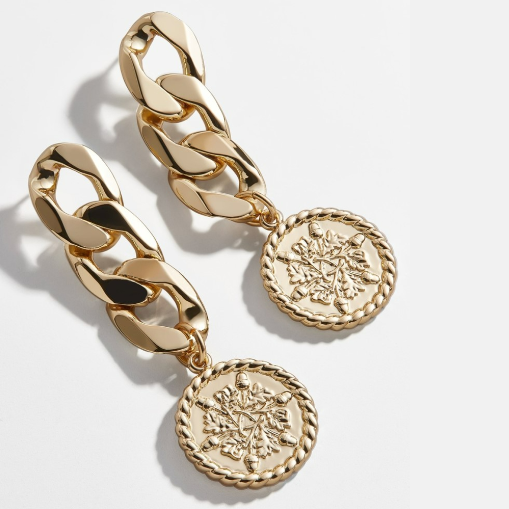 Coin chain earrings - Golden earrings