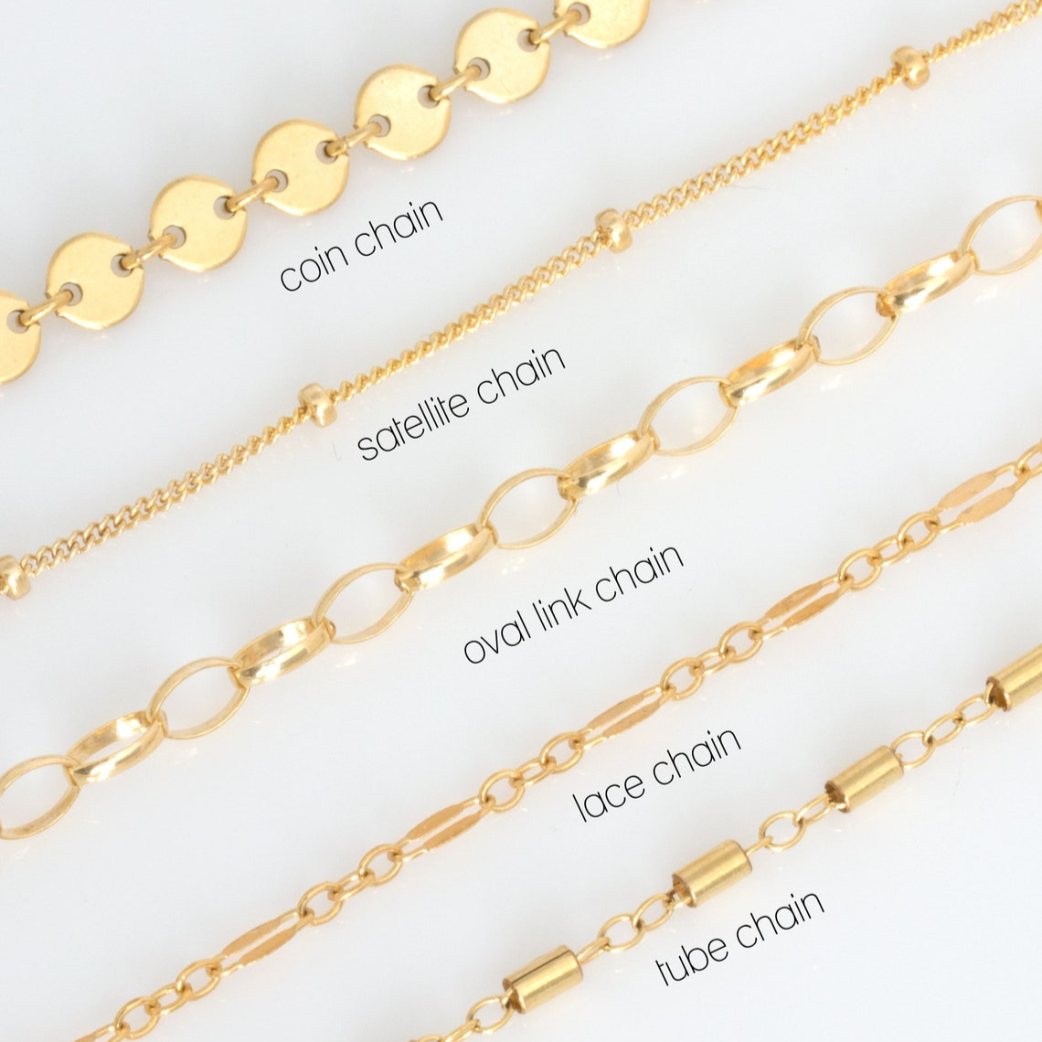 Tubular Chain Disc Bracelet - Layered Bracelet Set