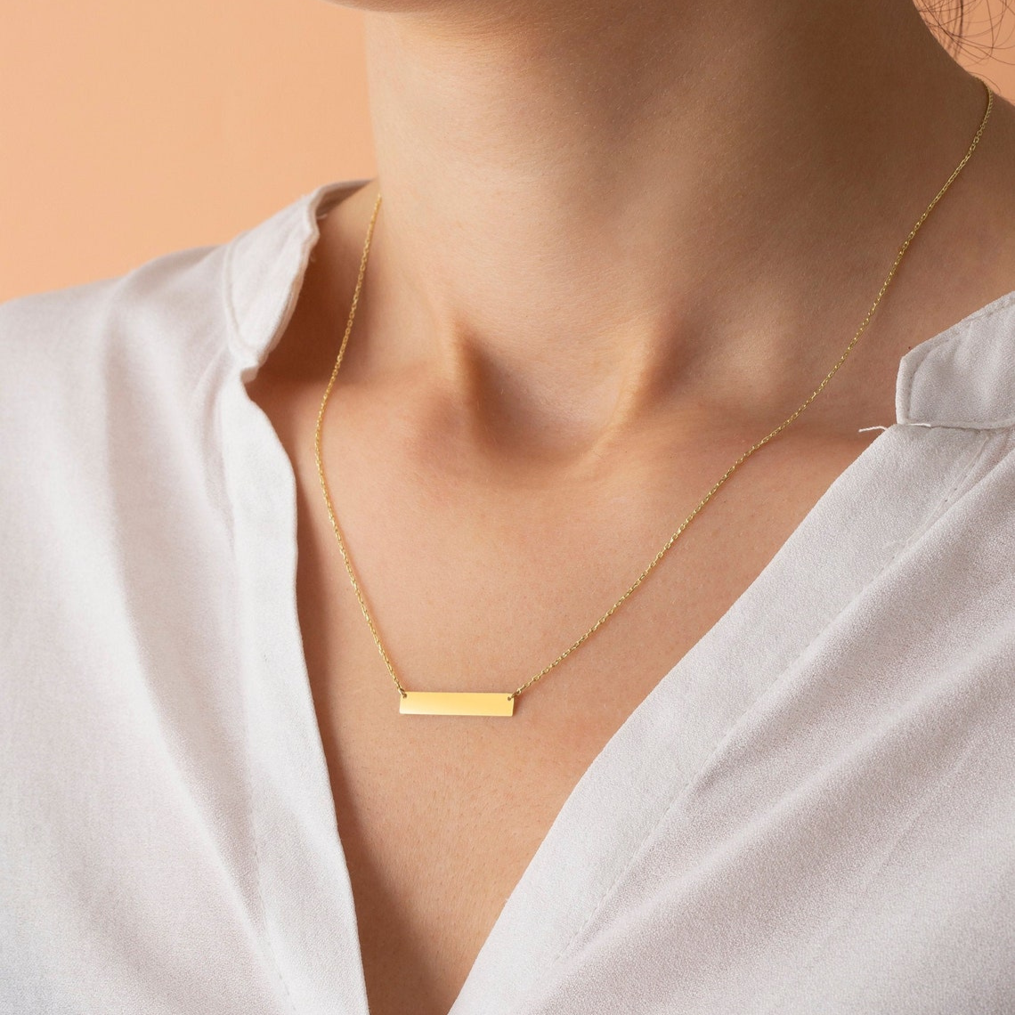 Bar Necklace with Name - Custom Bar Necklace