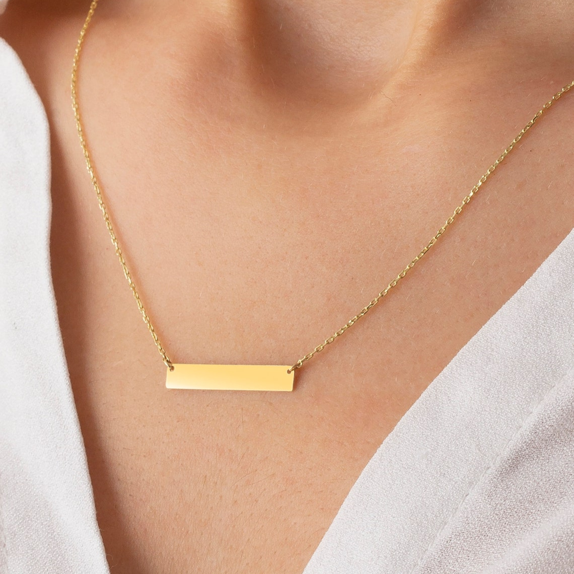 Bar Necklace with Name - Custom Bar Necklace