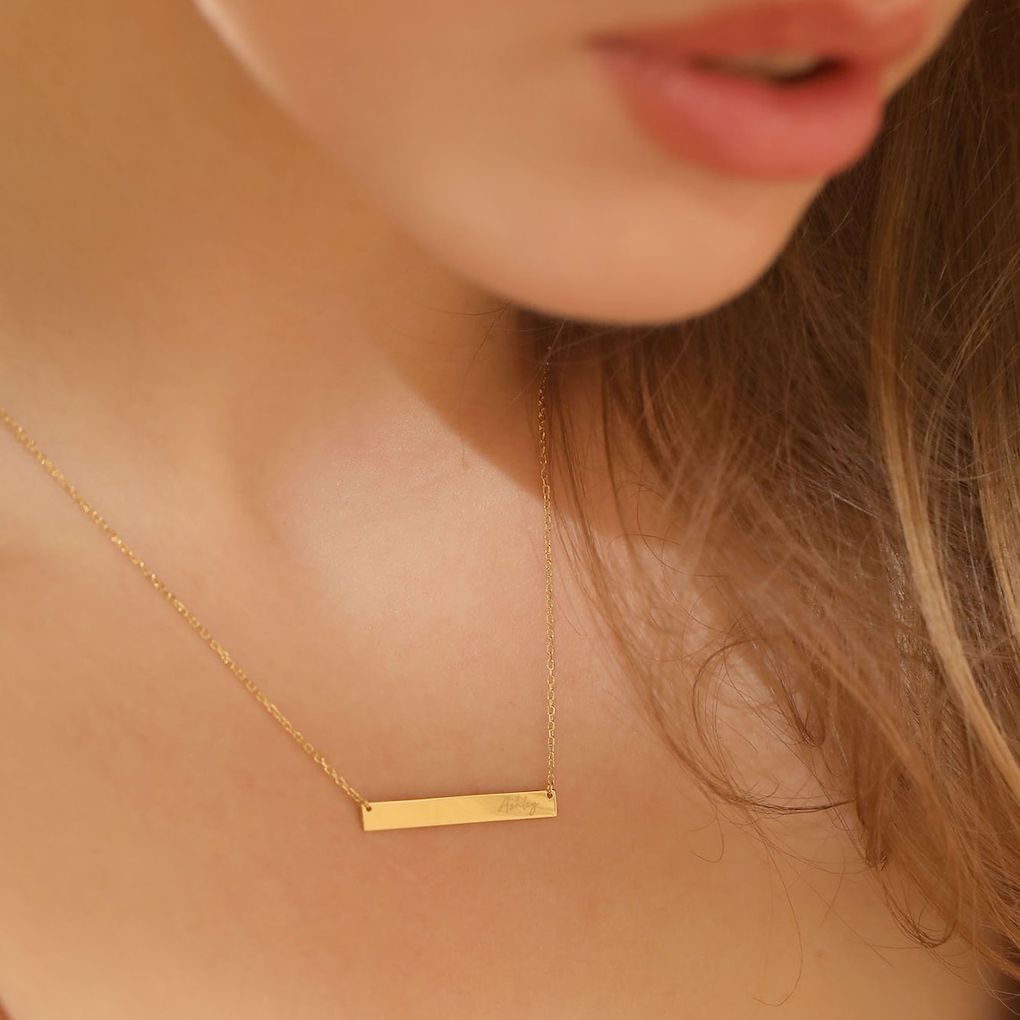 Bar Necklace with Name - Custom Bar Necklace