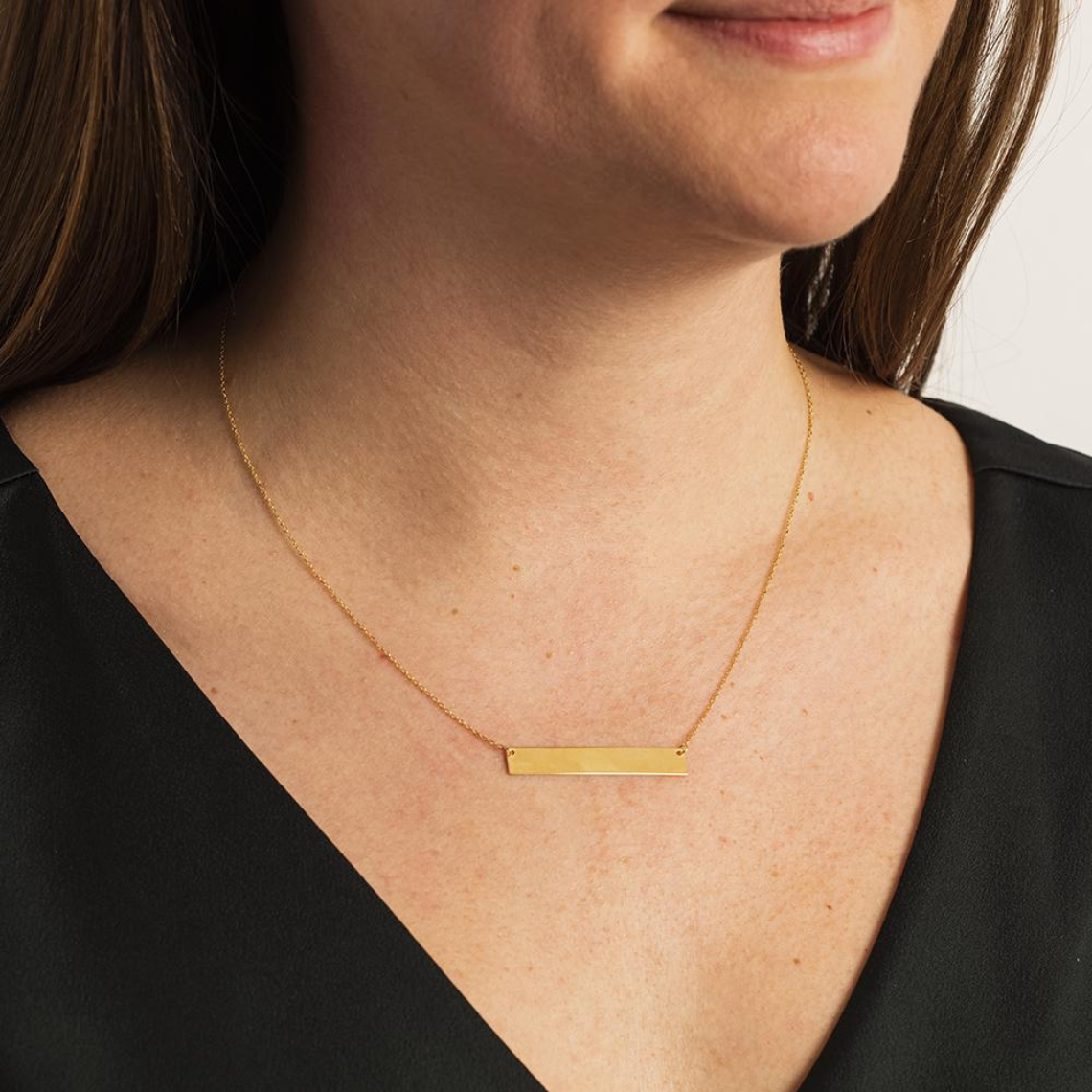 Bar Necklace with Name - Custom Bar Necklace