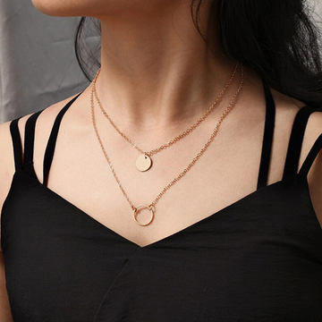 Round Pendant - Multilayer Necklace
