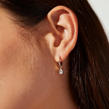 Brilliant drop earrings - Delicate huggies