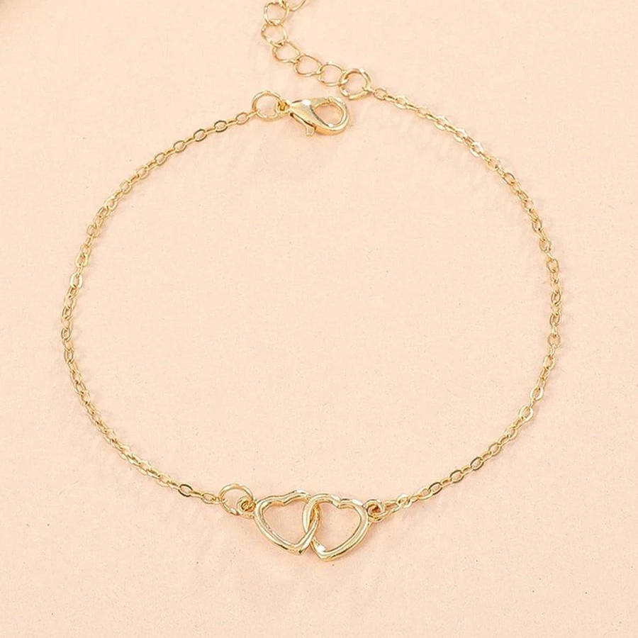 Minimalist Heart Anklet - Heart Shaped Link Anklet