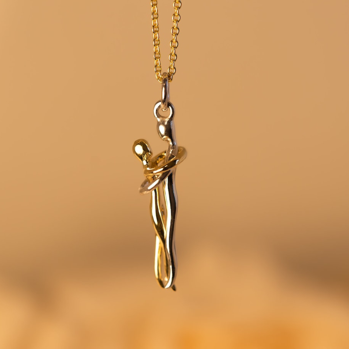 Love Hug Pendant - Couple Necklace with Embrace