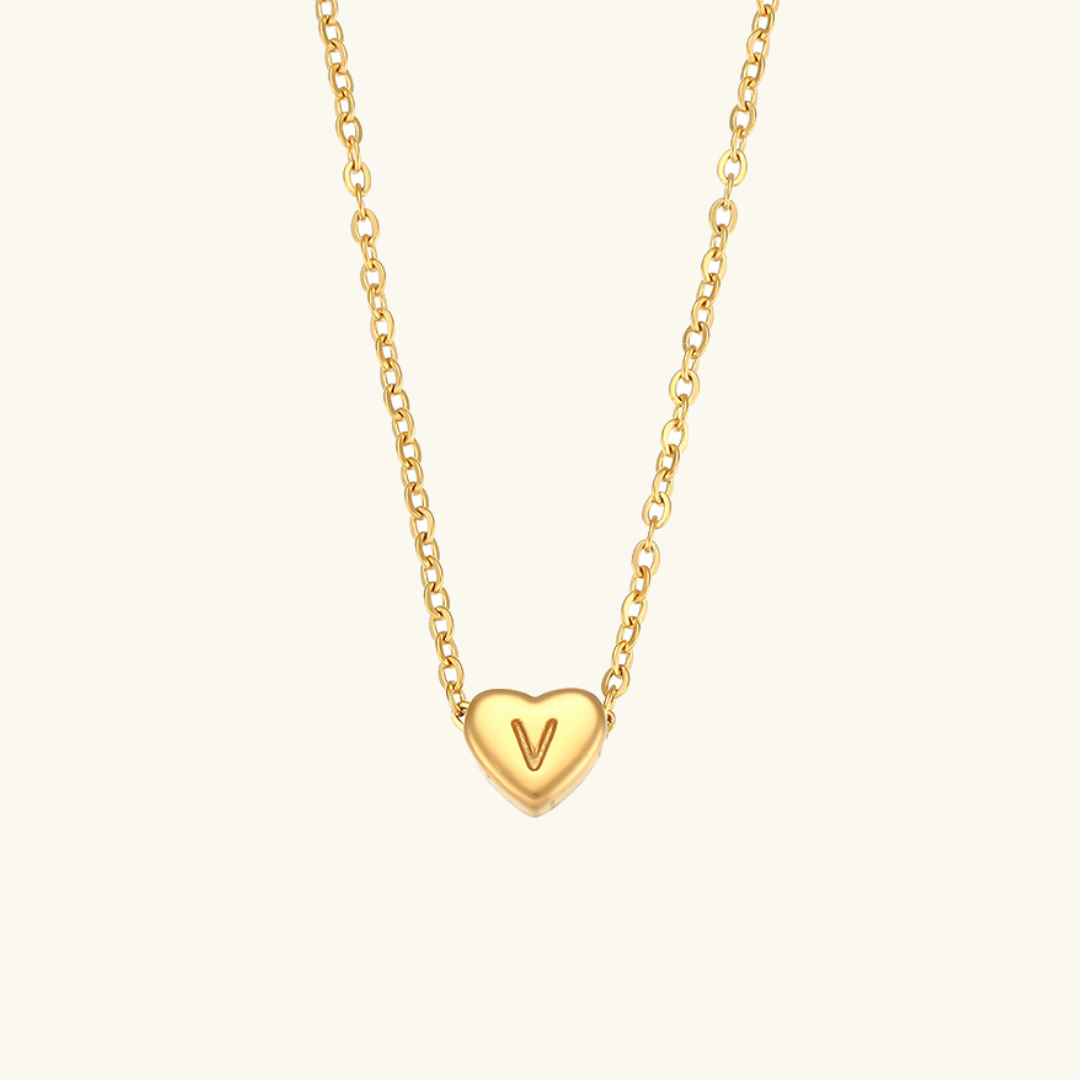 Heart - Gold Initials Necklace