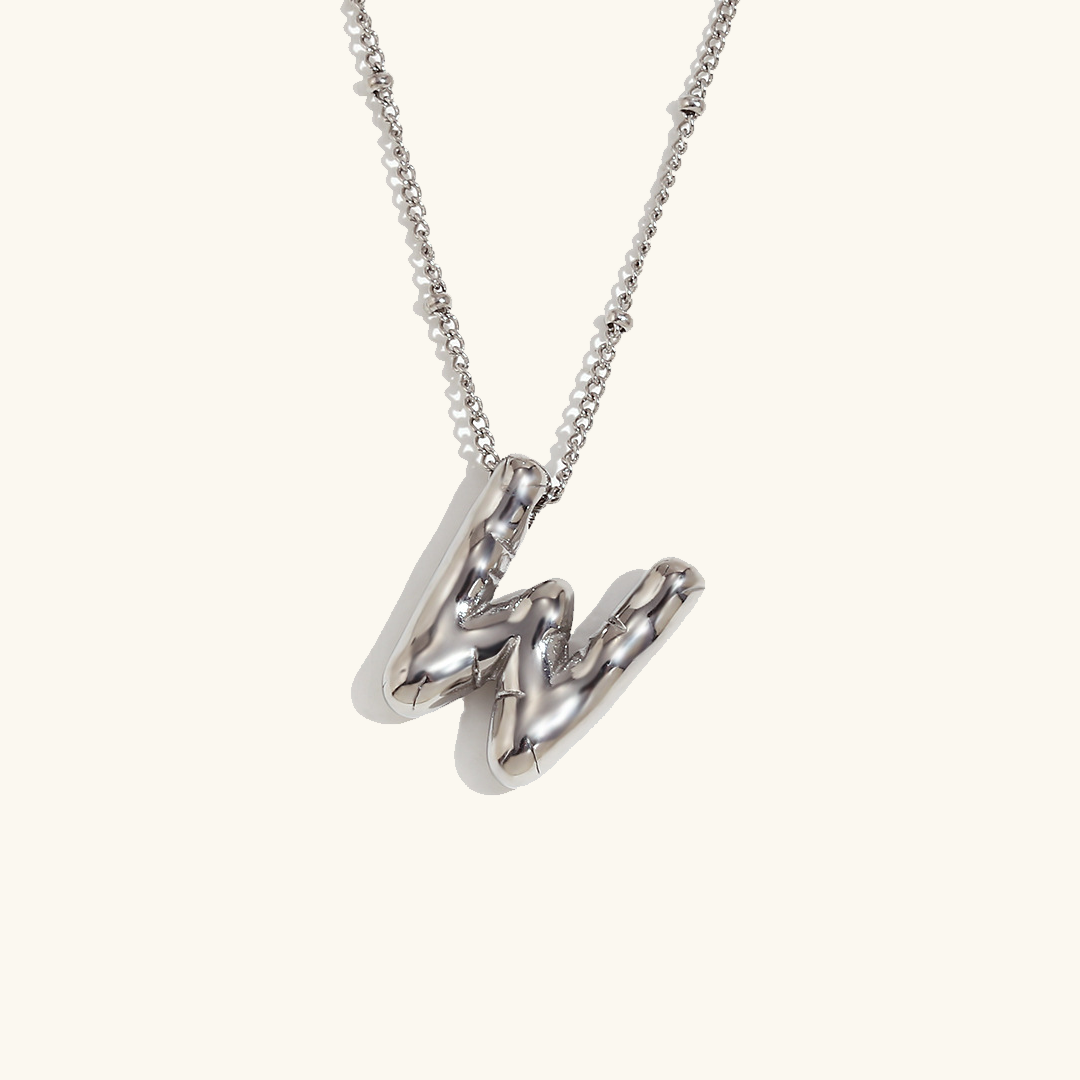 Gold Balloon Initial Necklace