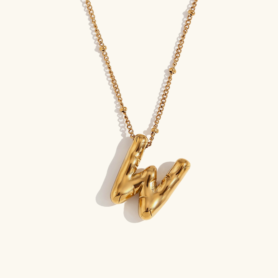 Gold Balloon Initial Necklace