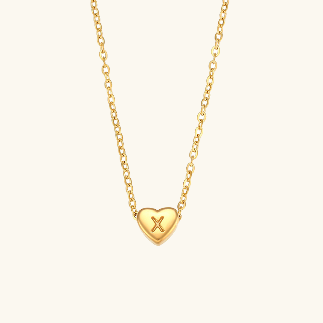 Heart - Gold Initials Necklace