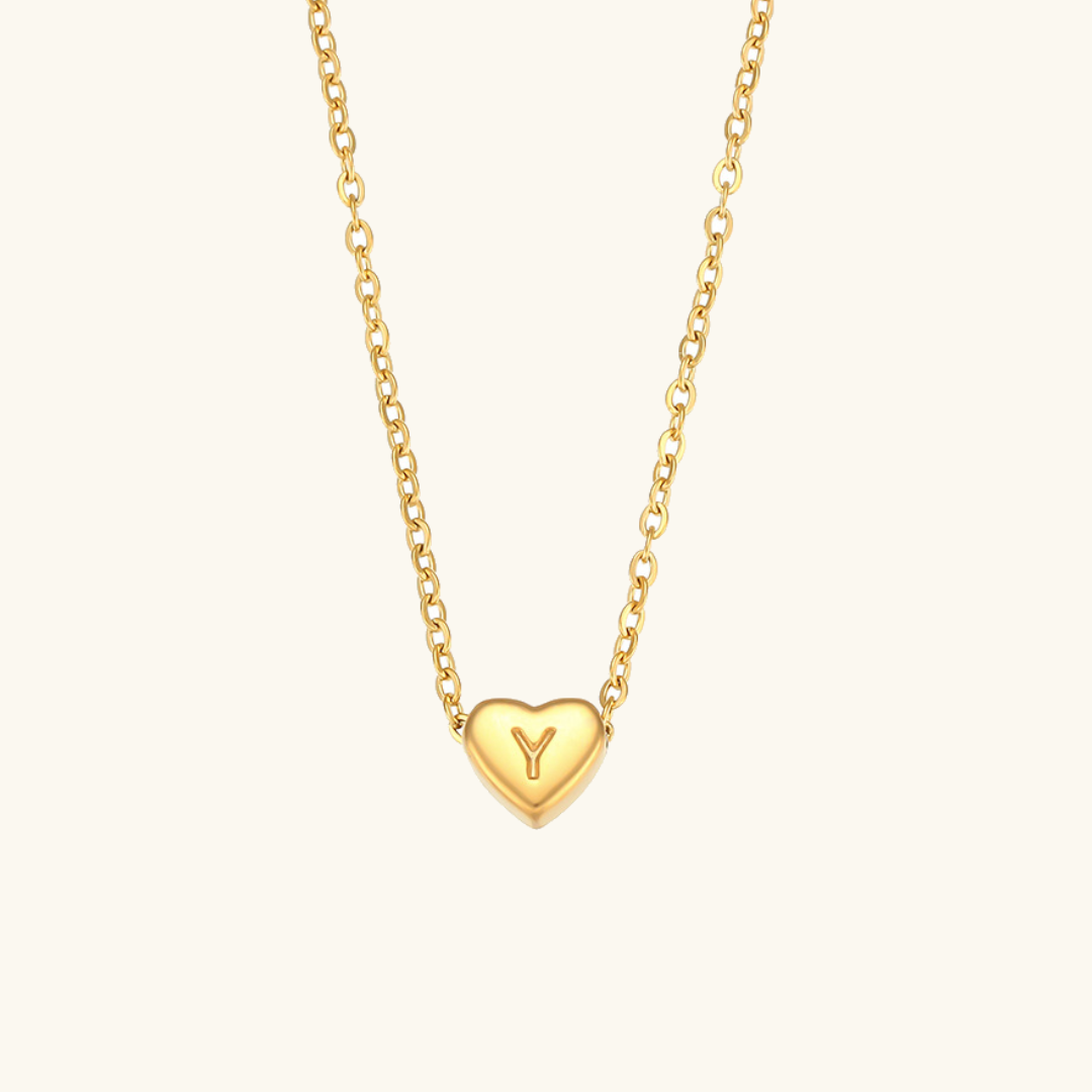 Heart - Gold Initials Necklace