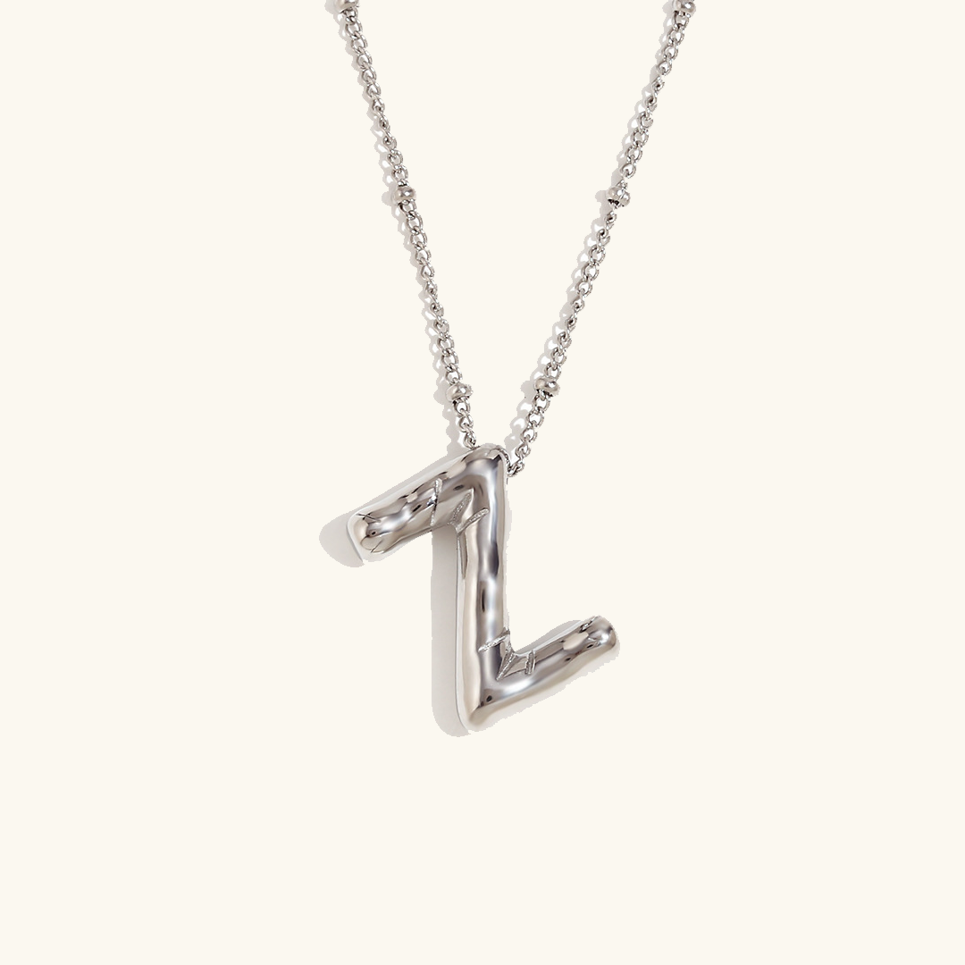Gold Balloon Initial Necklace