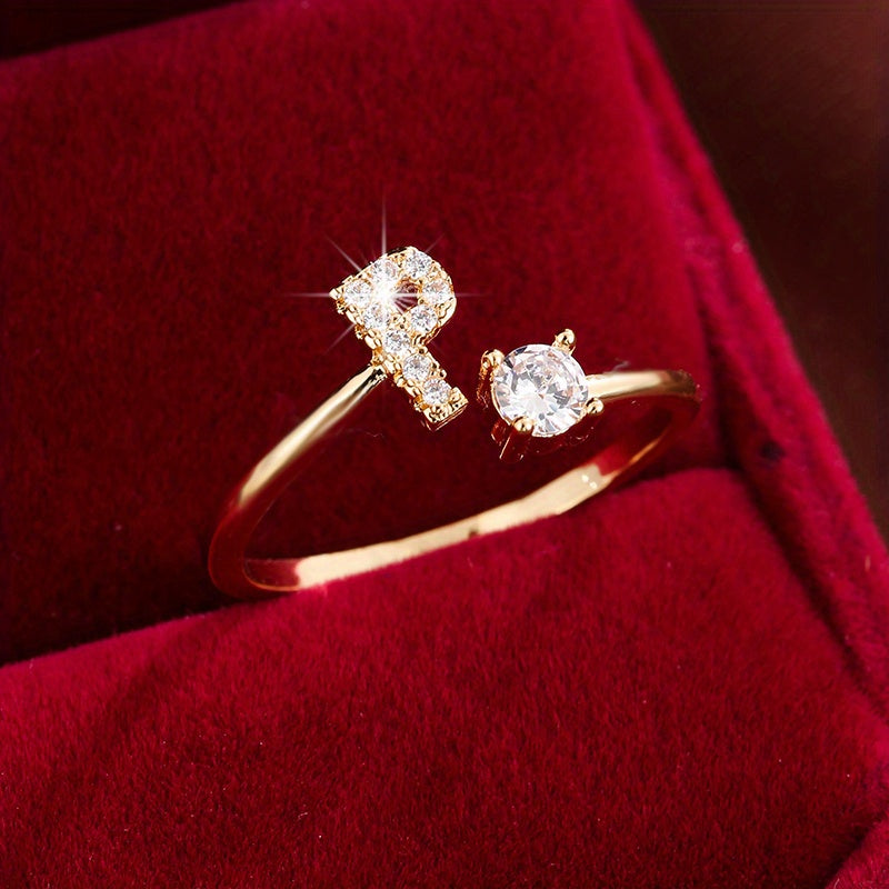 Nova – Modern open ring with initial