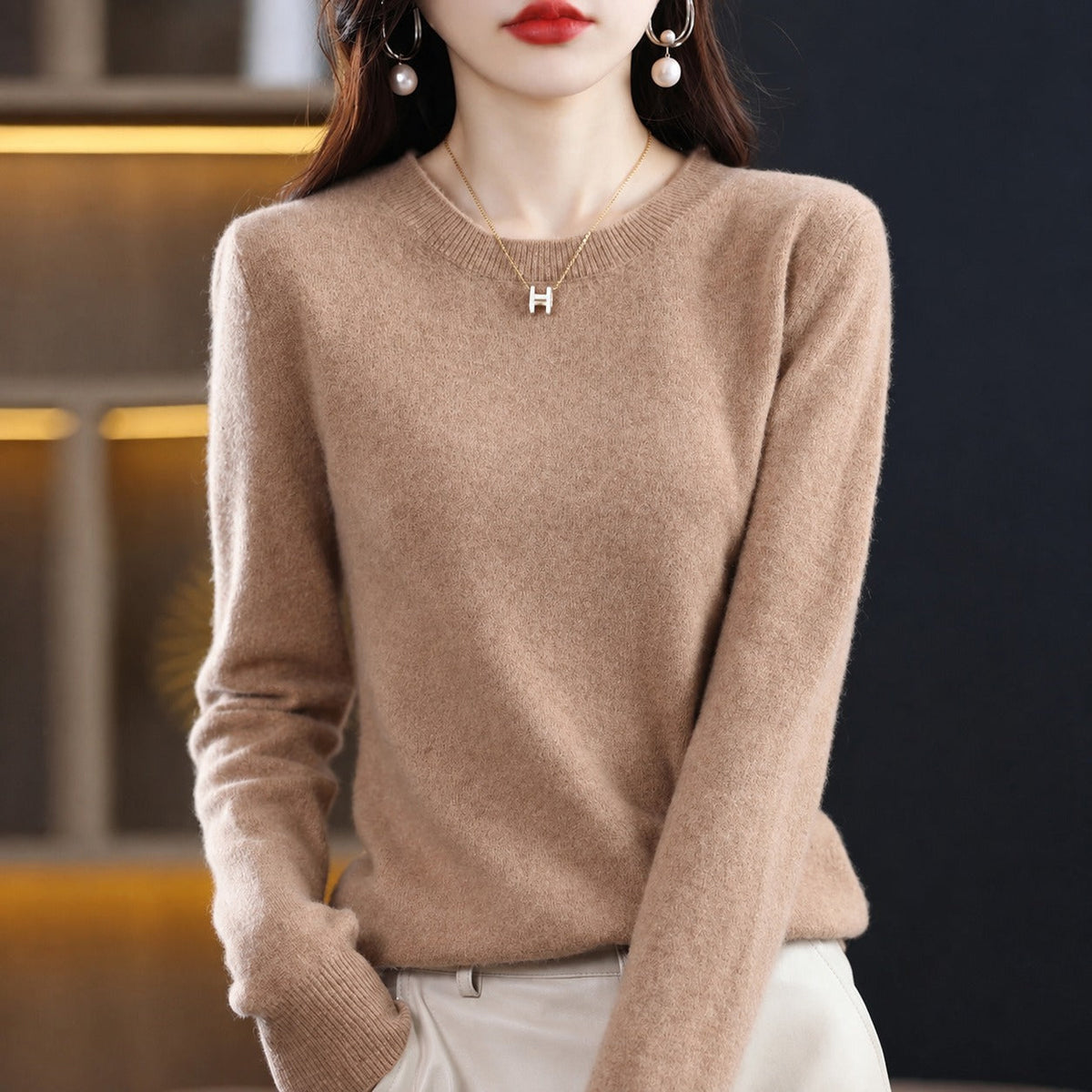 Erica - Casual Crew Neck Women's Sweater
