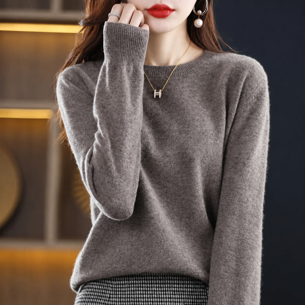 Erica - Casual Crew Neck Women's Sweater