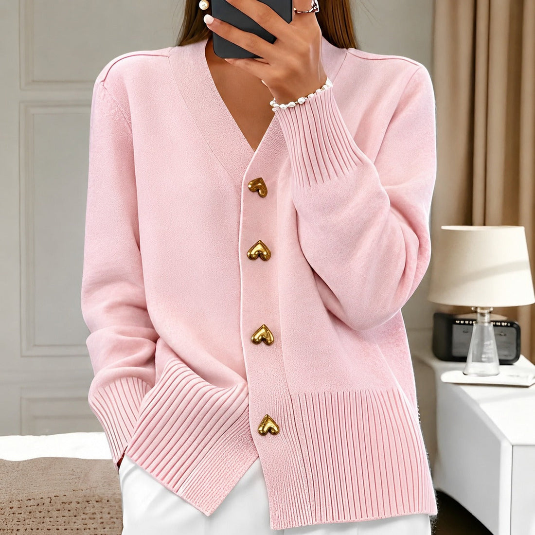 Annalee - Stylish Love Button Cardigan for Women