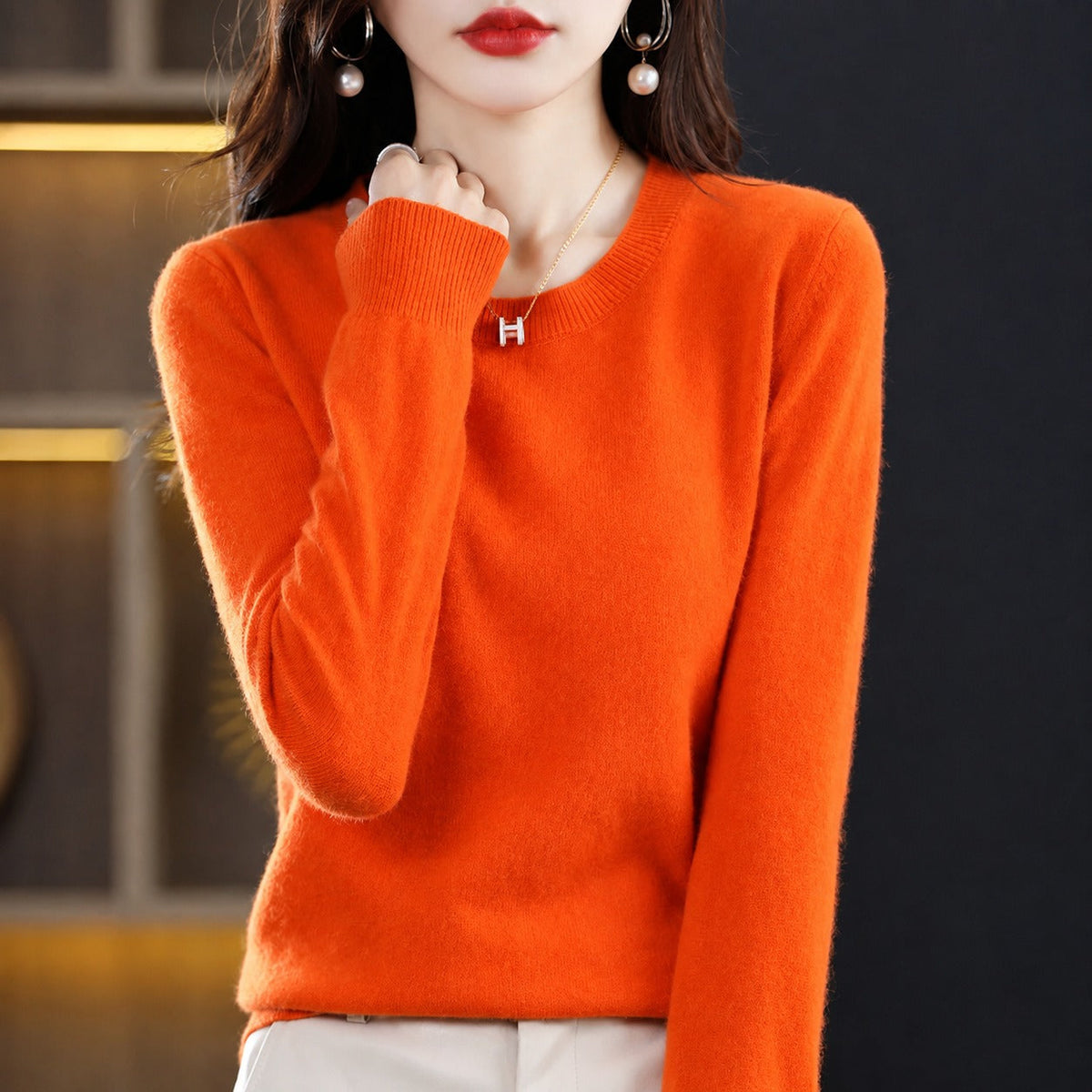 Erica - Casual Crew Neck Women's Sweater