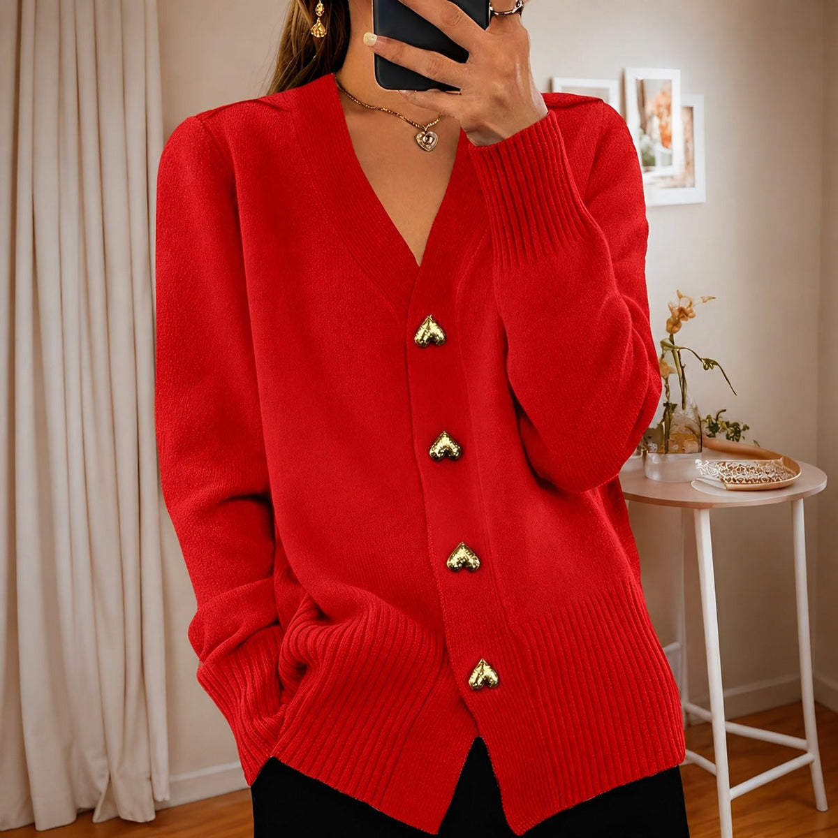 Annalee - Stylish Love Button Cardigan for Women