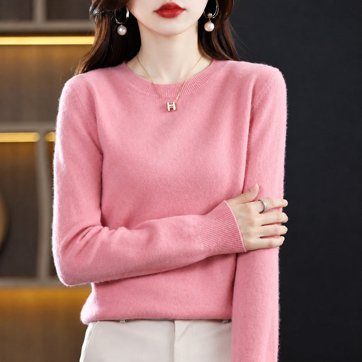 Erica - Casual Crew Neck Women's Sweater