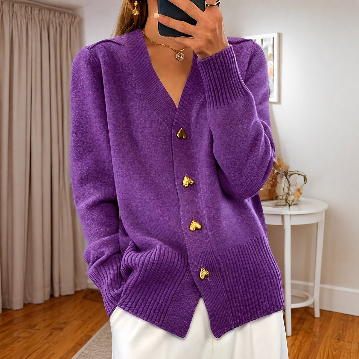 Annalee - Stylish Love Button Cardigan for Women