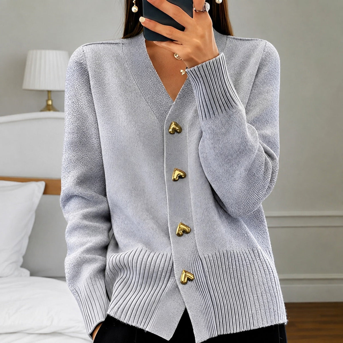 Annalee - Stylish Love Button Cardigan for Women
