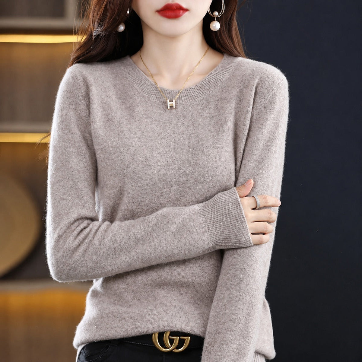 Erica - Casual Crew Neck Women's Sweater