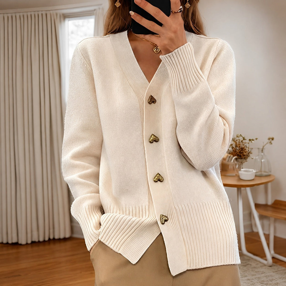 Annalee - Stylish Love Button Cardigan for Women