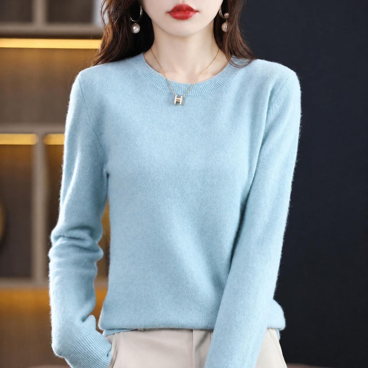 Erica - Casual Crew Neck Women's Sweater
