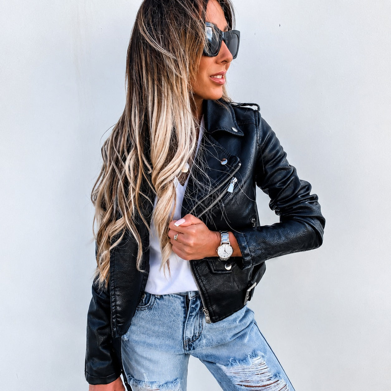 Alivia - Classic women's jacket with zipper