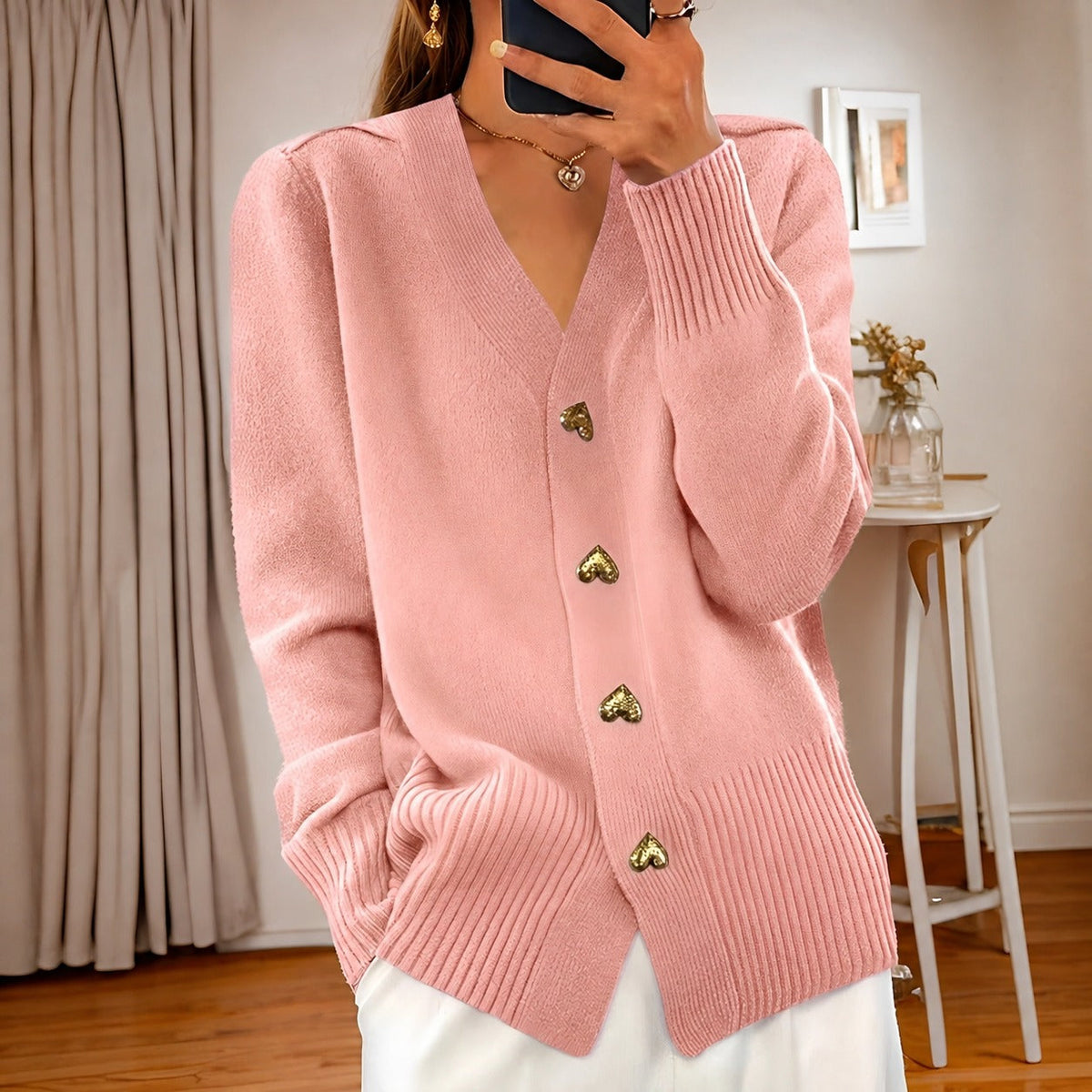 Annalee - Stylish Love Button Cardigan for Women