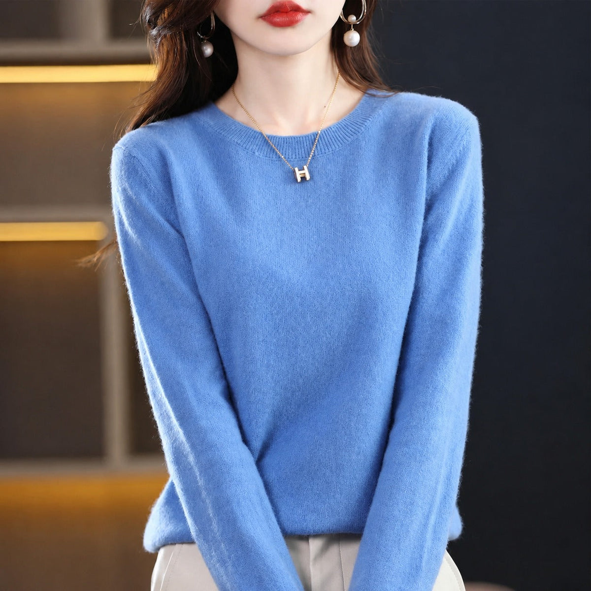 Erica - Casual Crew Neck Women's Sweater