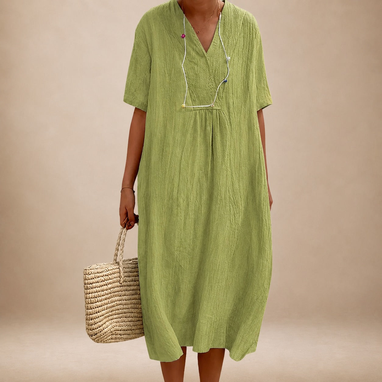 Leilani - Elegant women's dress with V-neck