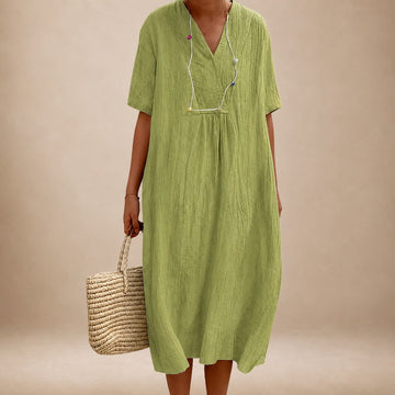 Leilani - Elegant women's dress with V-neck