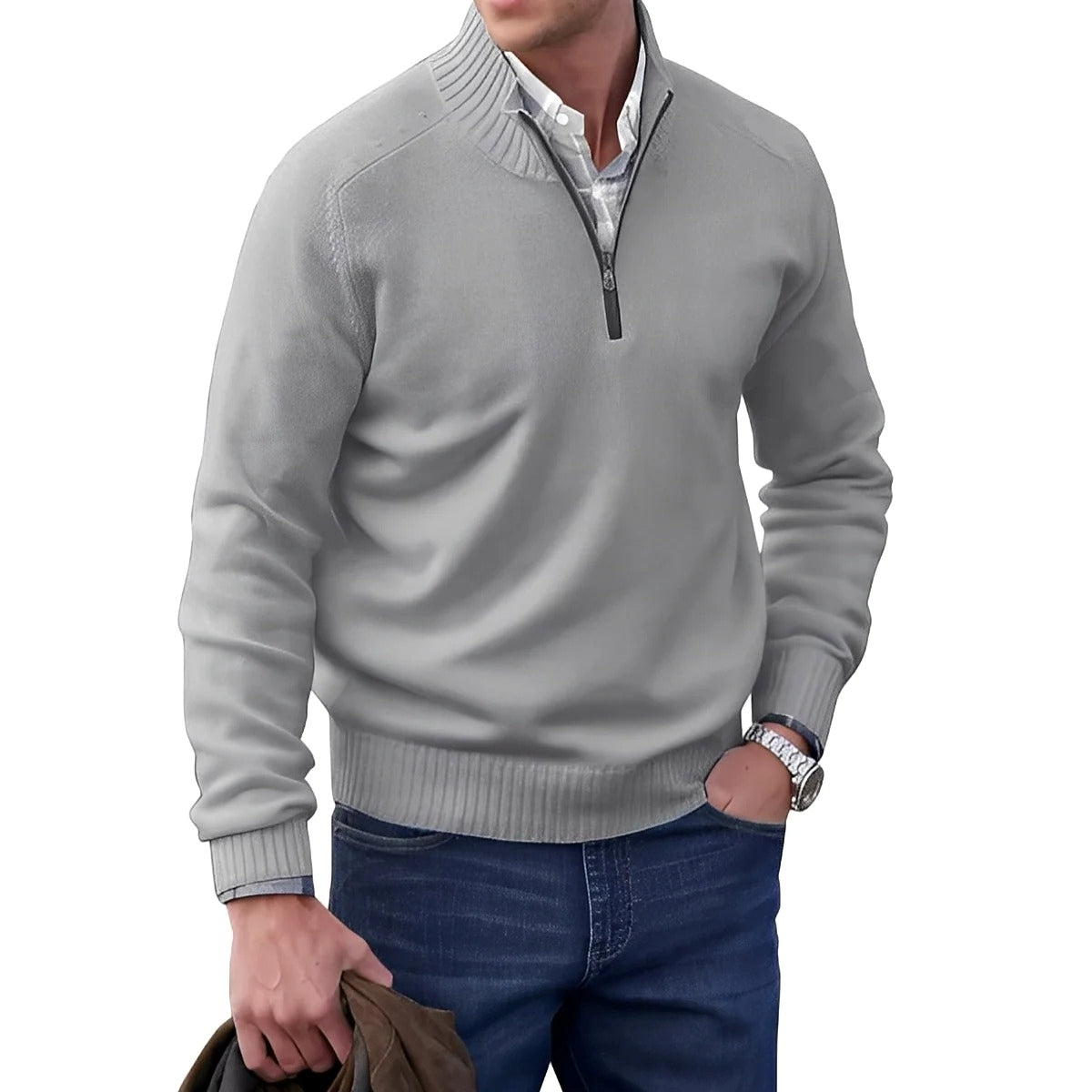 Gabriel - Casual men's sweater with zipper