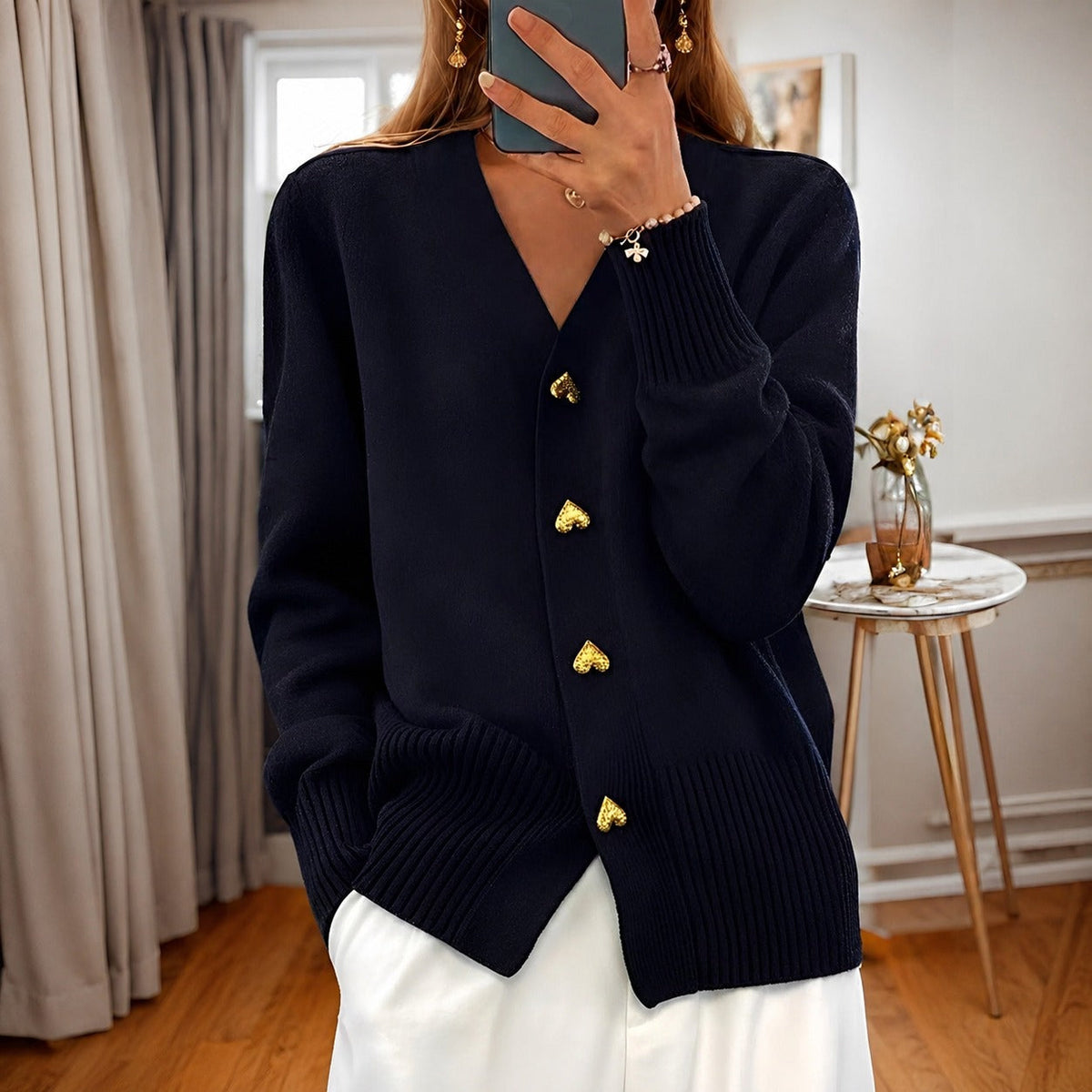 Annalee - Stylish Love Button Cardigan for Women