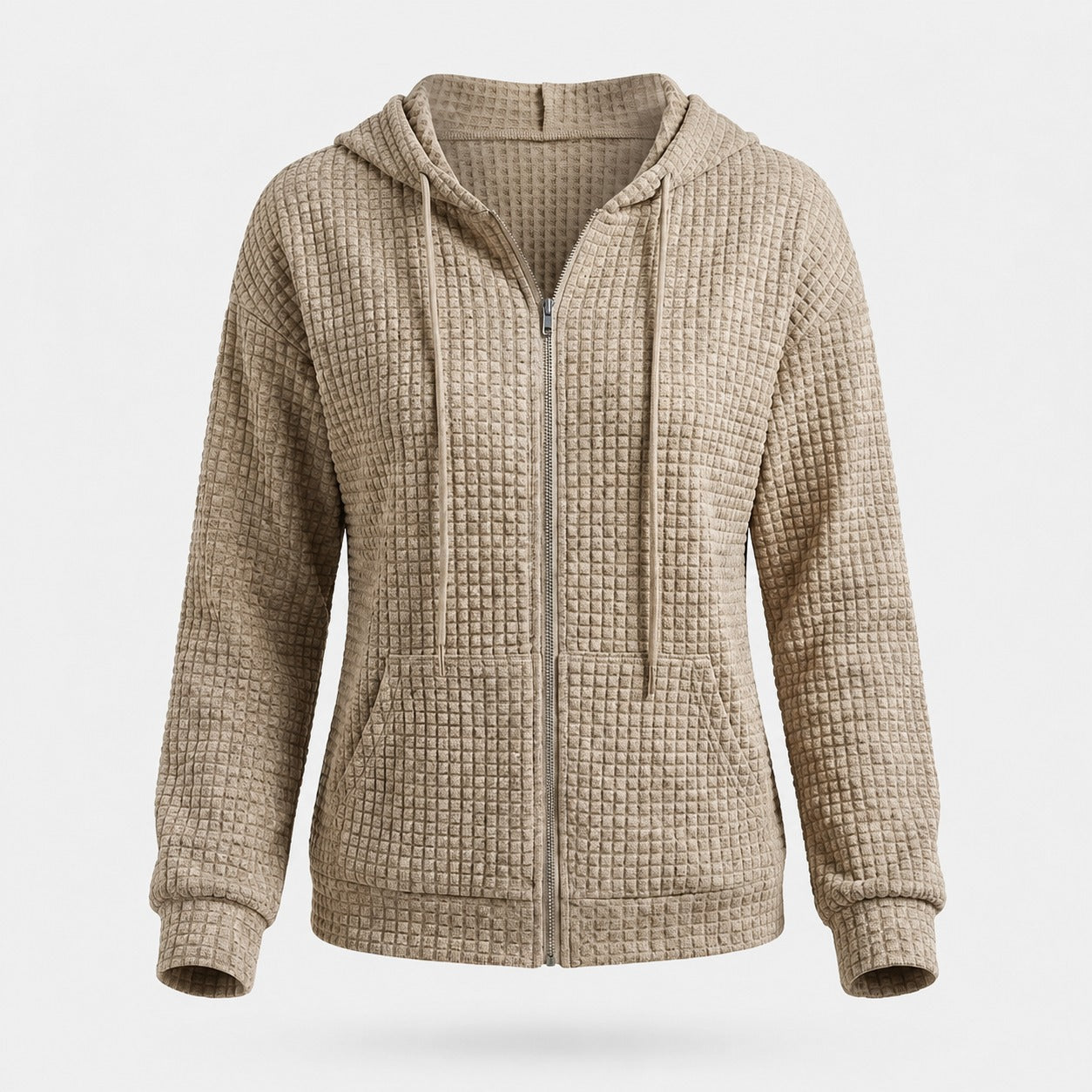Kristel - Waffle Pique Hooded Jacket
