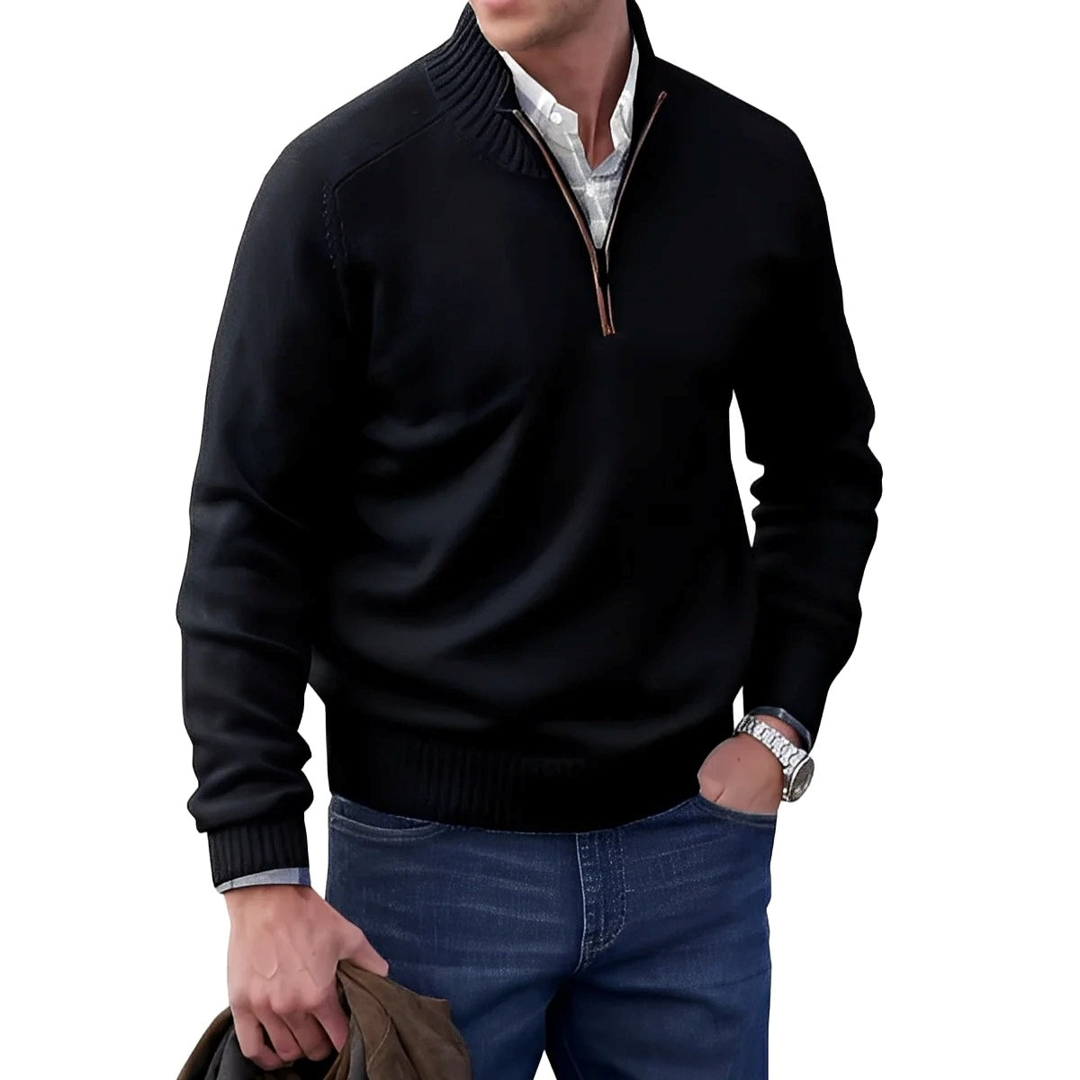 Gabriel - Casual men's sweater with zipper