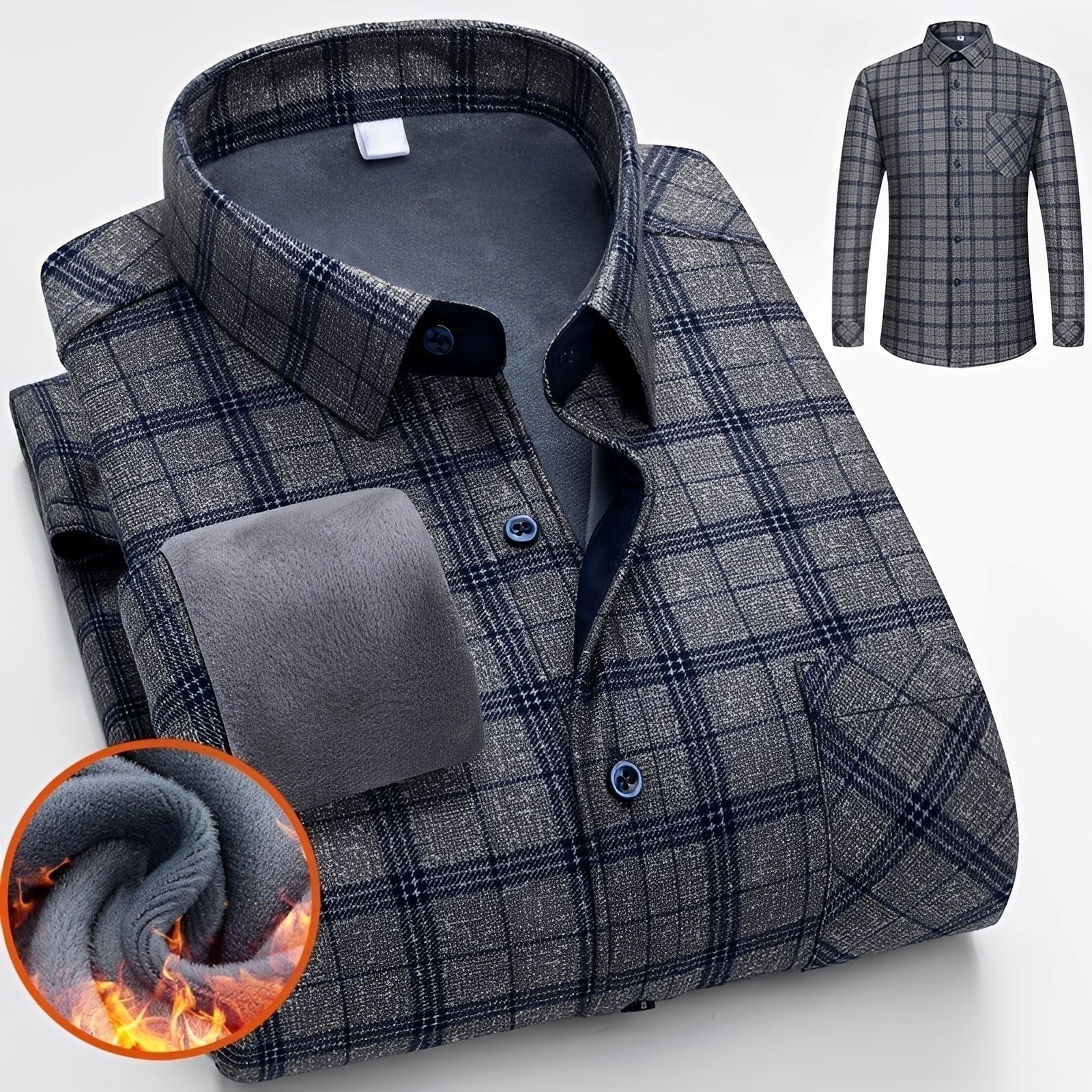 Anton - Stylish, warm checkered shirt for men