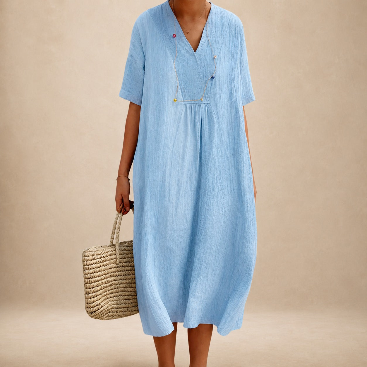 Leilani - Elegant women's dress with V-neck