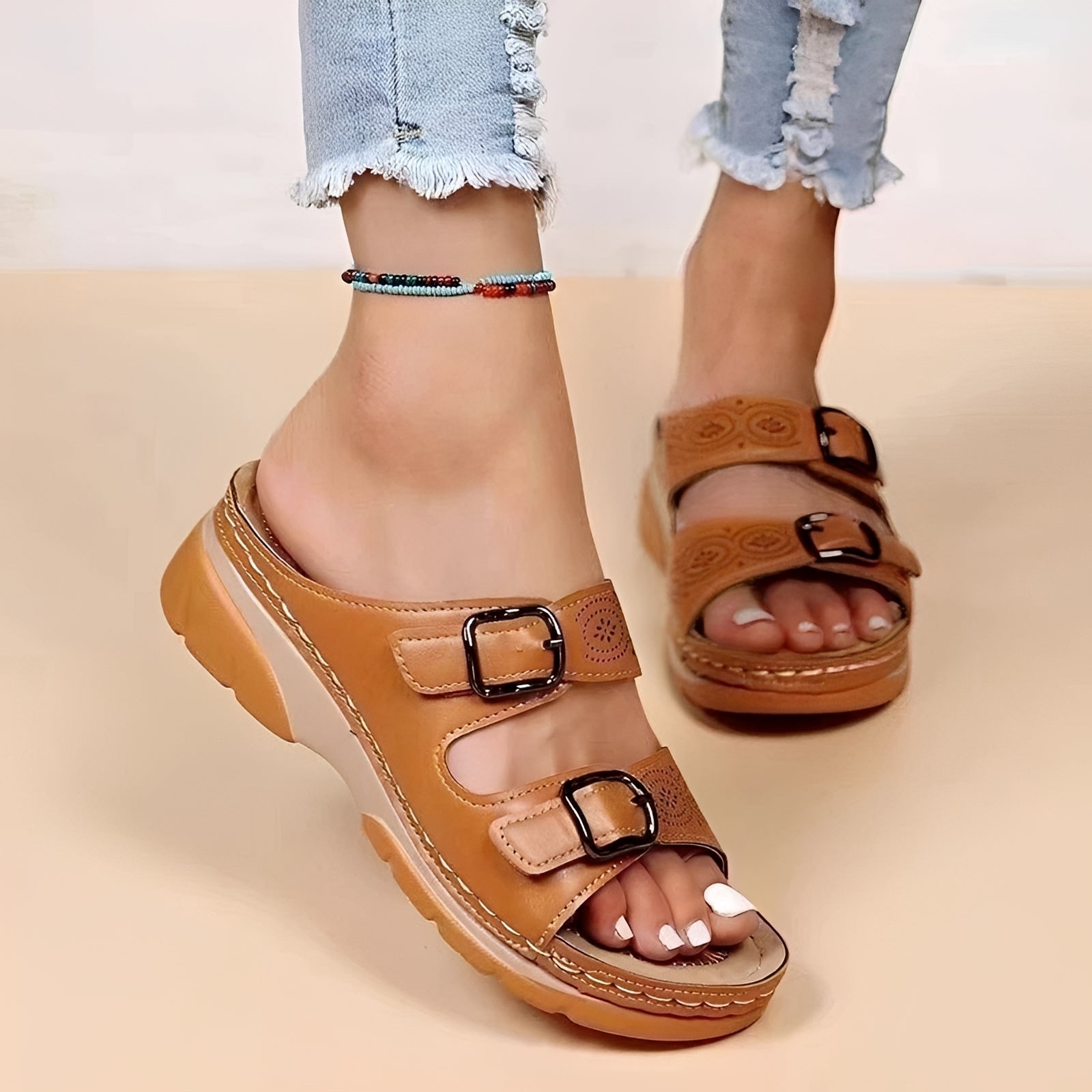 Comfyflex - Sandals with Double Buckles