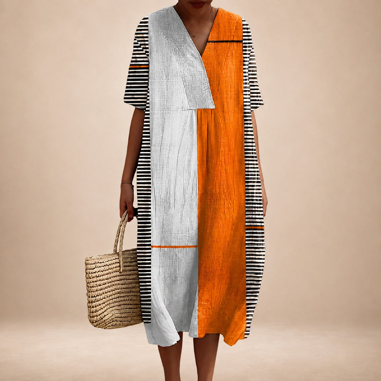 Leilani - Elegant women's dress with V-neck