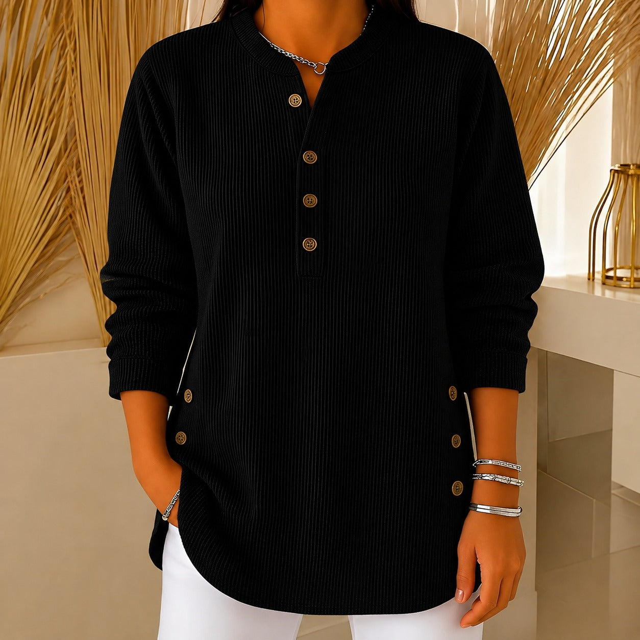 Jocelyn - A casual women's sweater with buttons