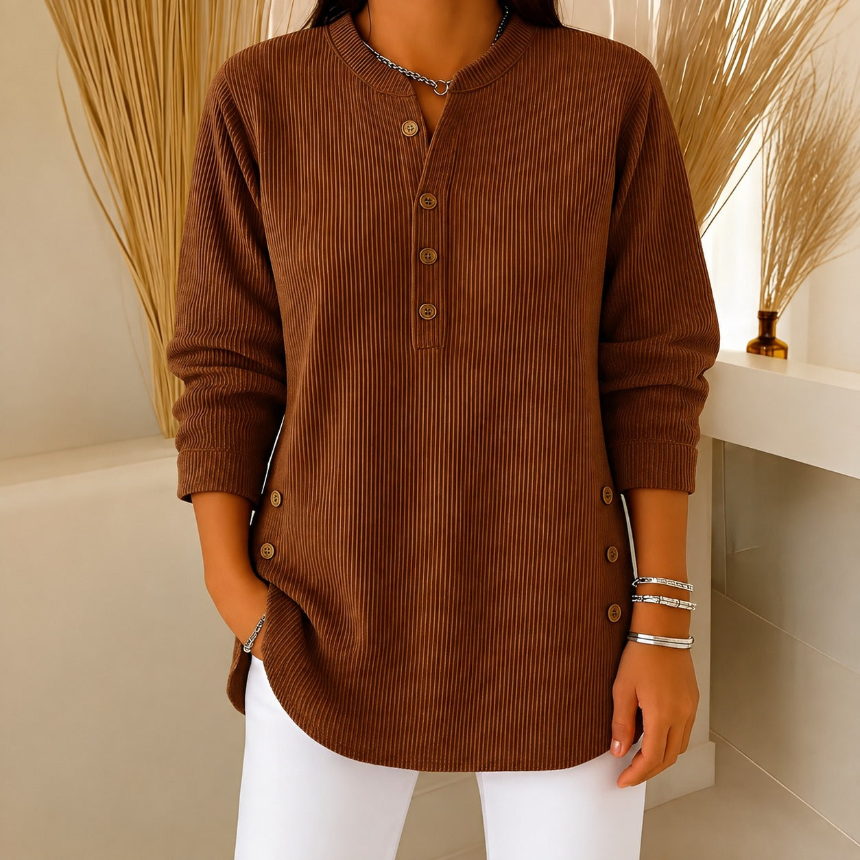 Jocelyn - A casual women's sweater with buttons