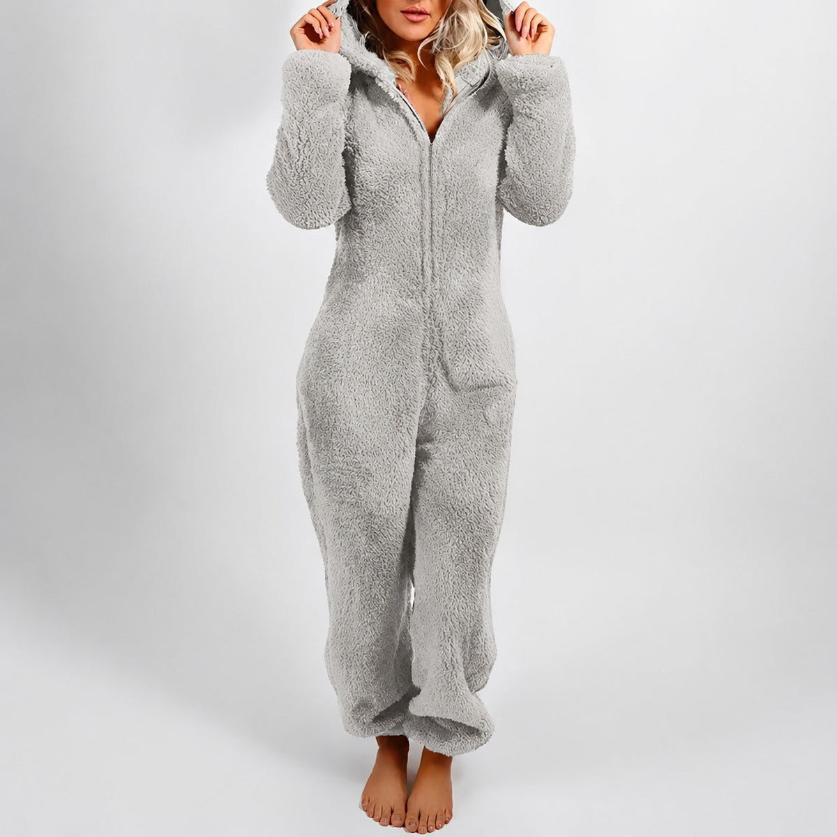 Jasmine - Warm hooded jumpsuit for women